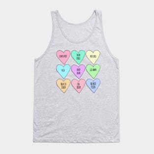 Rude Conversation Pastel Valentine's Hearts Tank Top